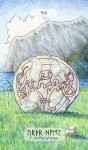 A weathered rune-stone as the Wheel of Fortune